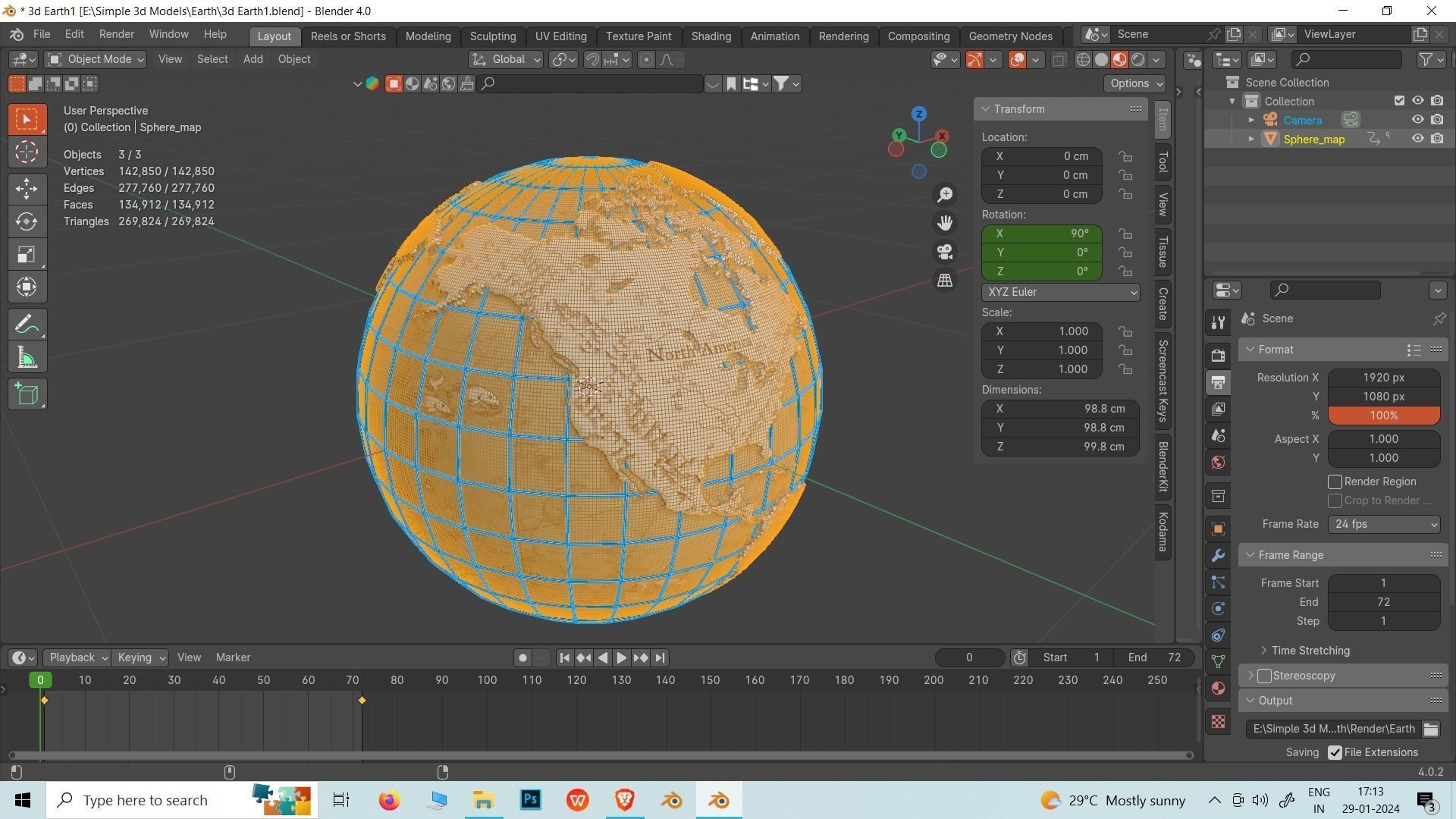 Earth Globe 3d model 3D model_72