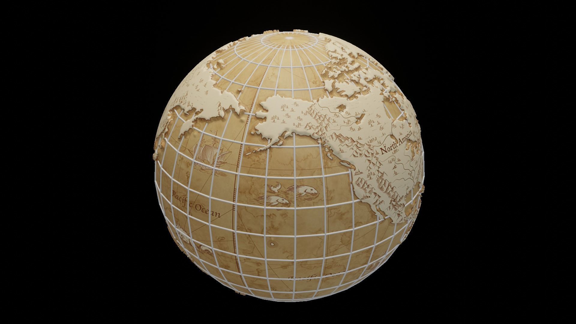 Earth Globe 3d model 3D model_23