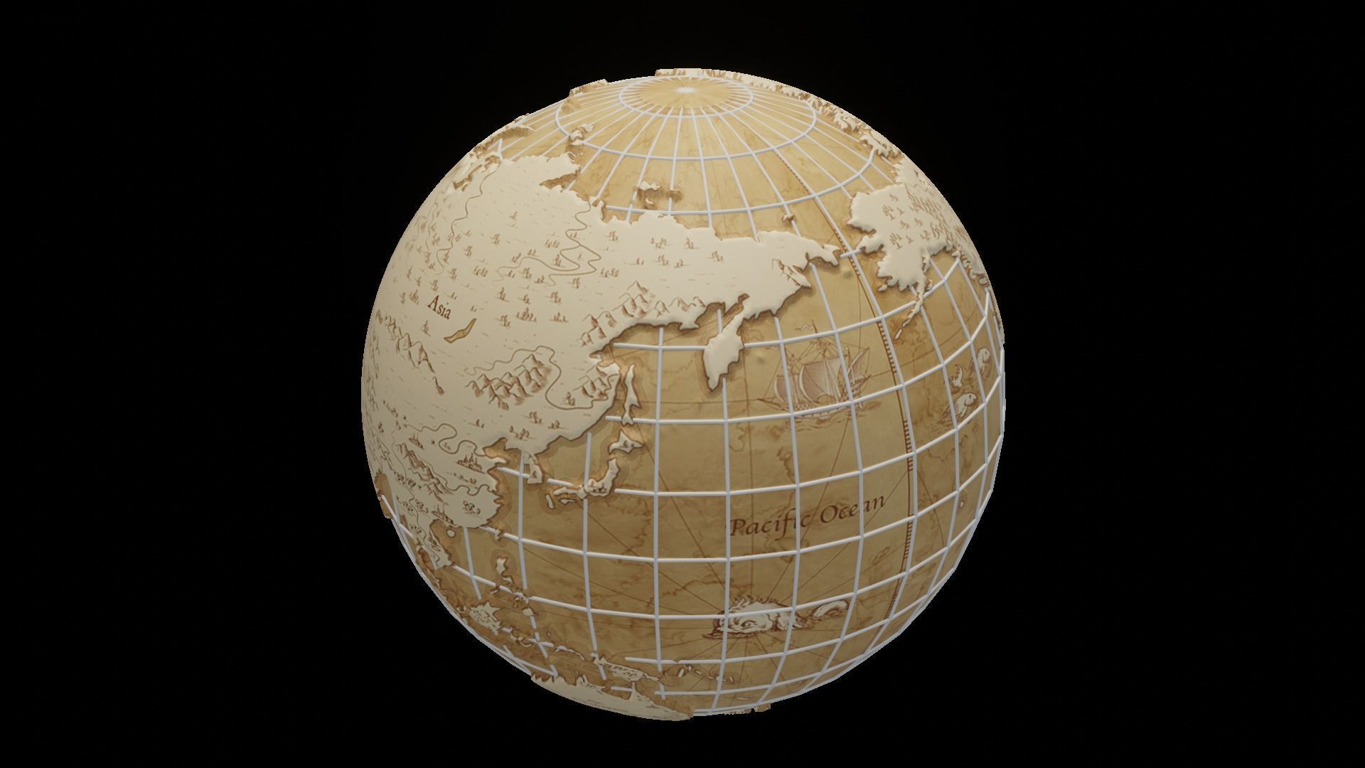 Earth Globe 3d model 3D model_35