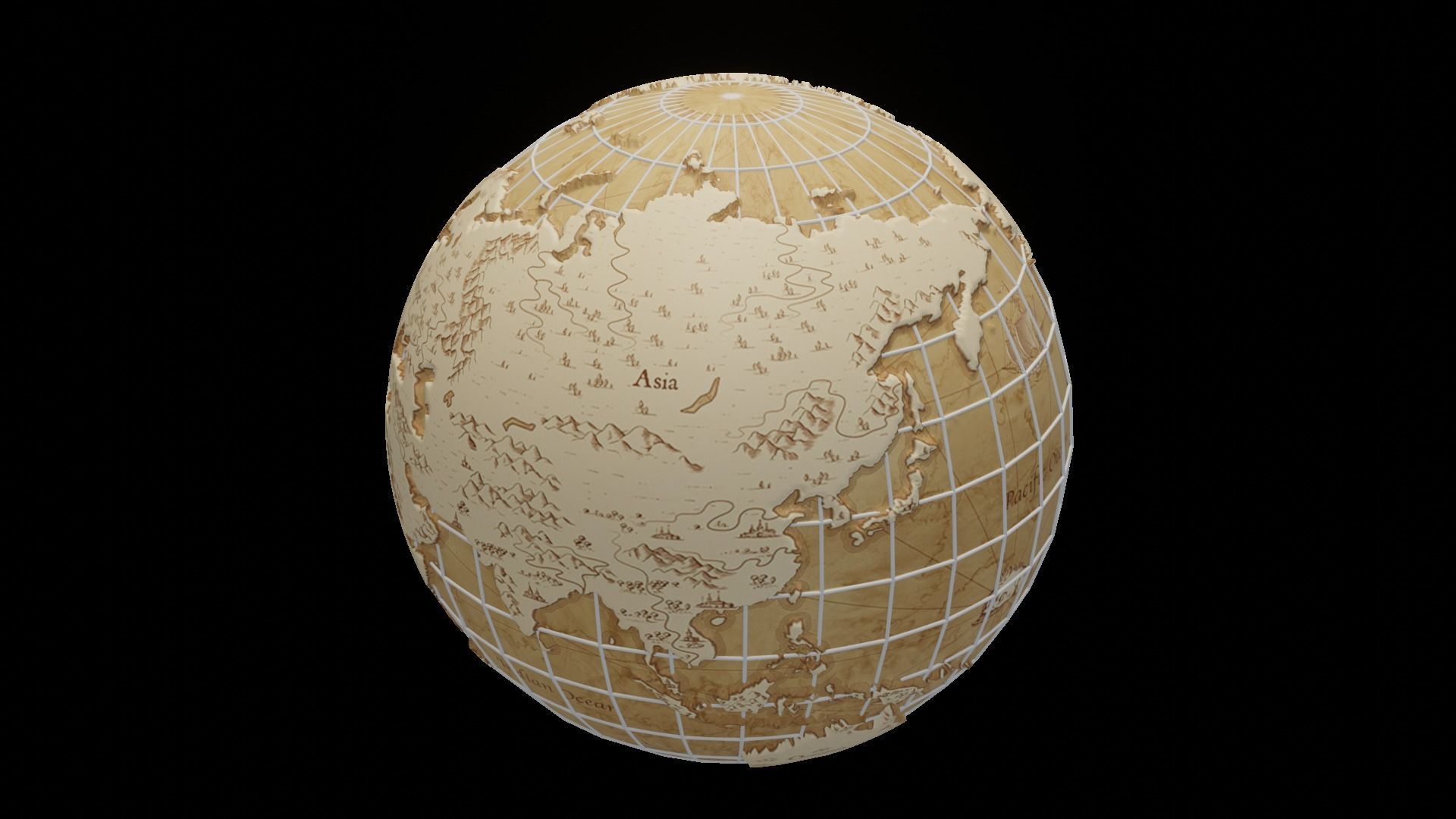 Earth Globe 3d model 3D model_43