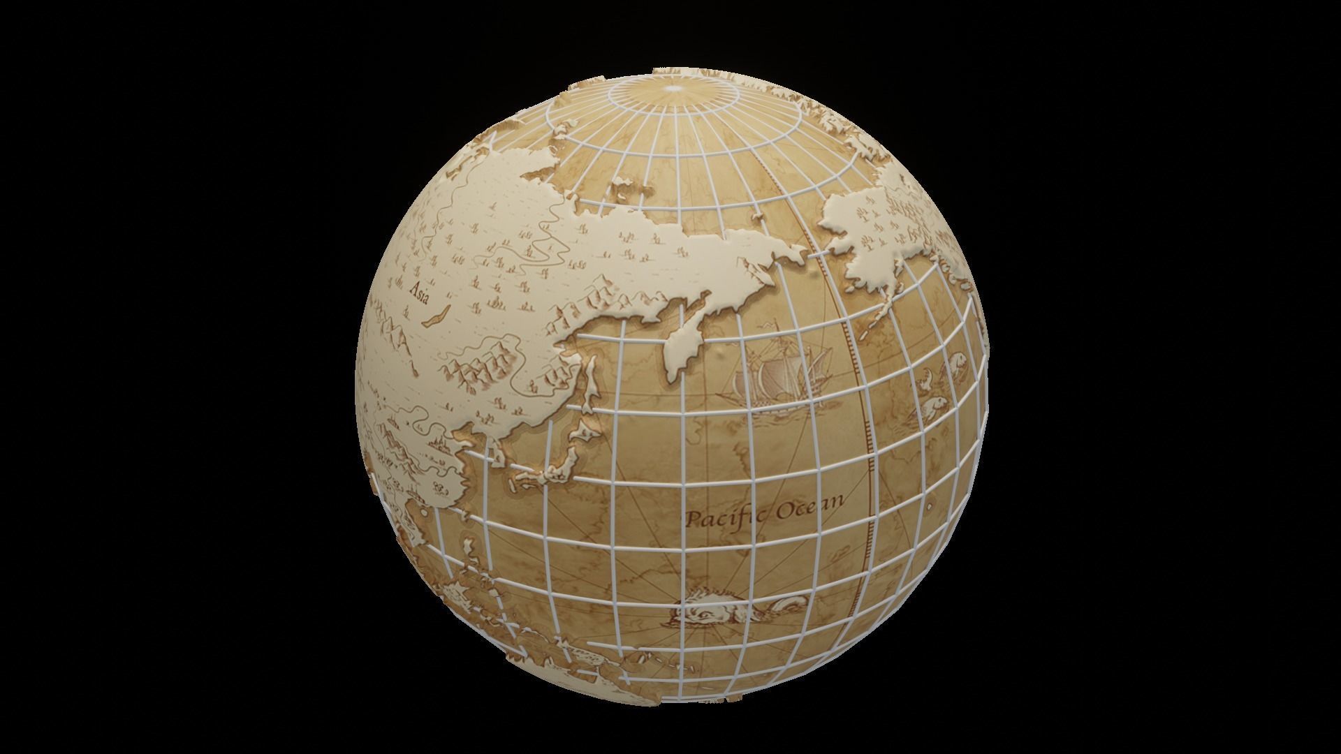 Earth Globe 3d model 3D model_34