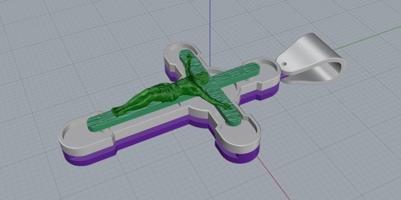 Cross pendant 3D print model_14