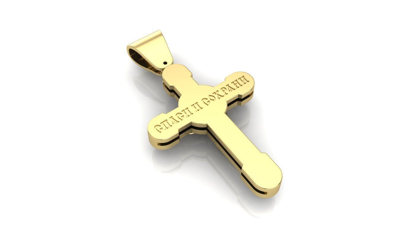 Cross pendant 3D print model_5