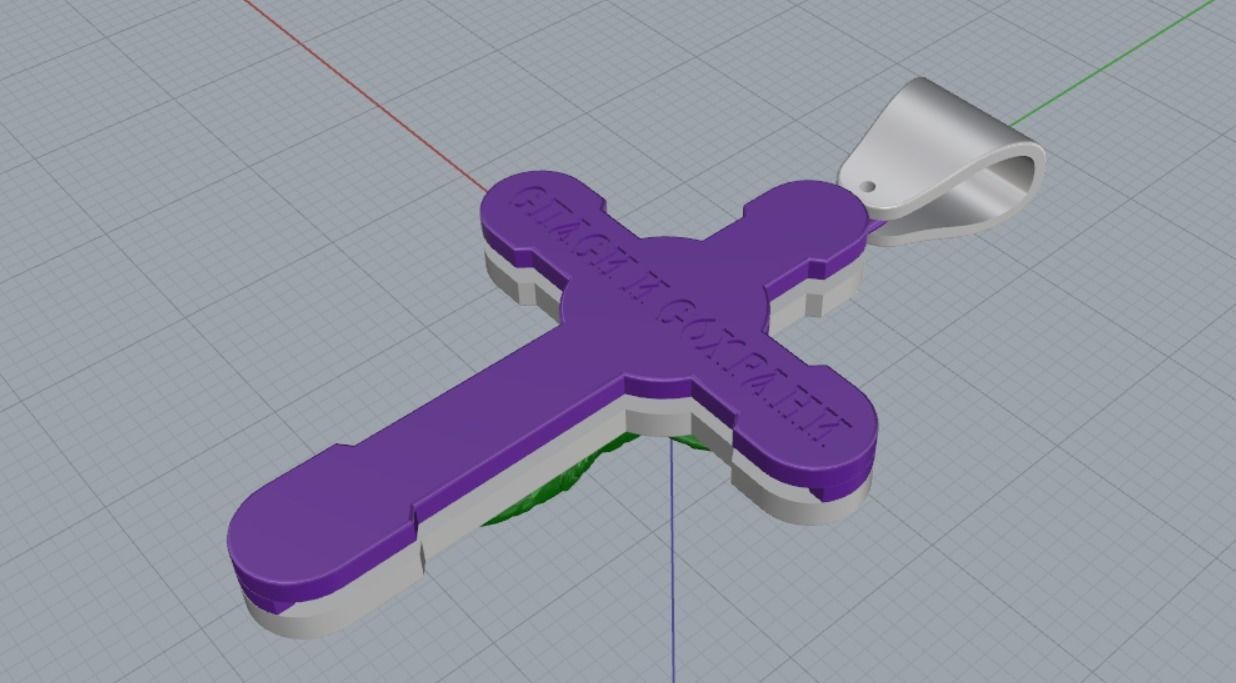 Cross pendant 3D print model_12
