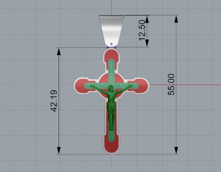 Cross pendant 3D print model_6