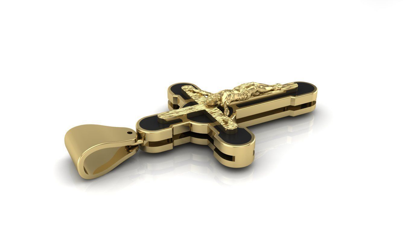 Cross pendant 3D print model_3