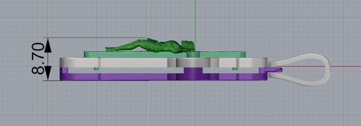 Cross pendant 3D print model_10