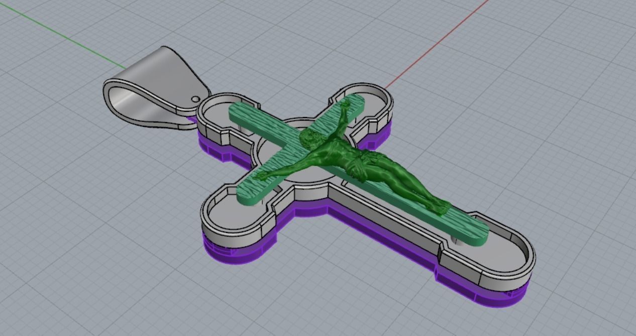 Cross pendant 3D print model_9