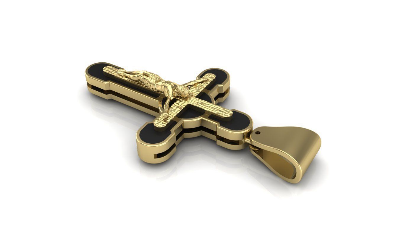 Cross pendant 3D print model_4