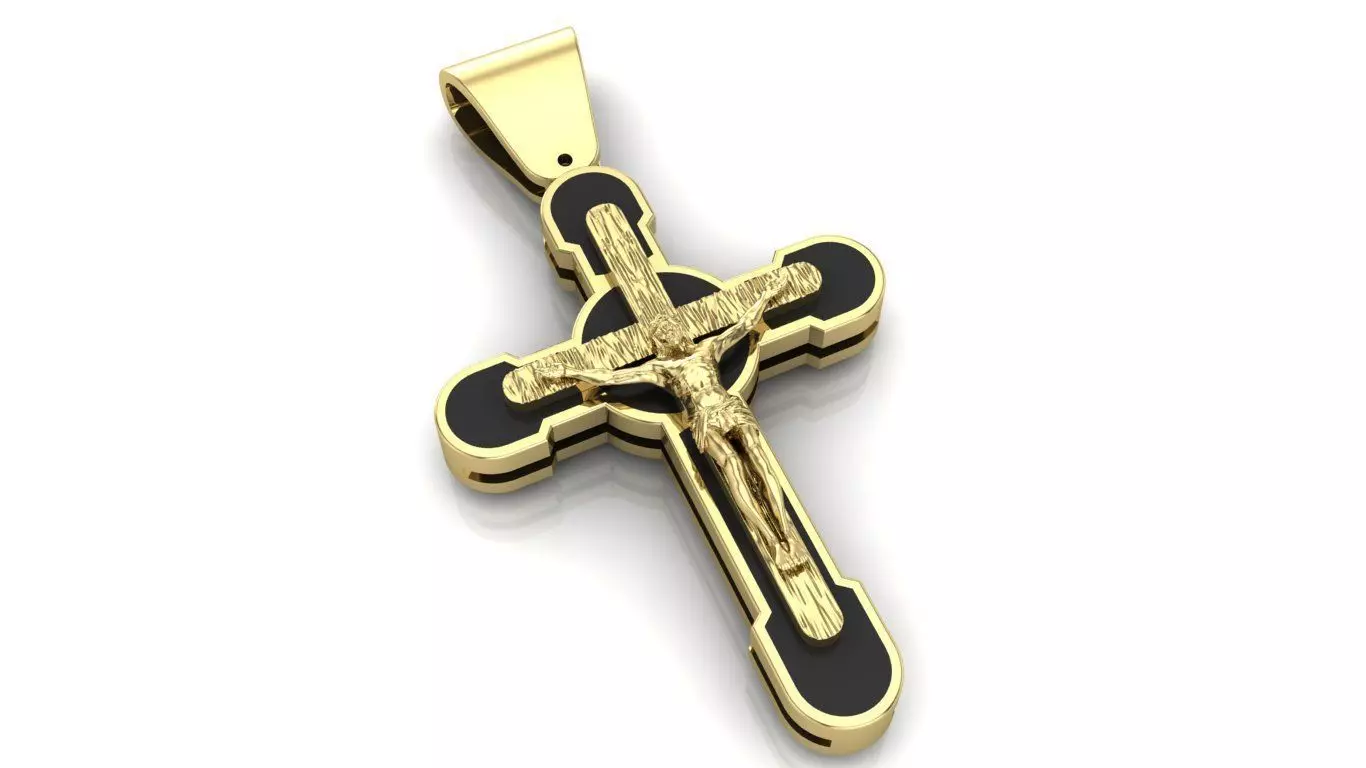 Cross pendant 3D print model_0