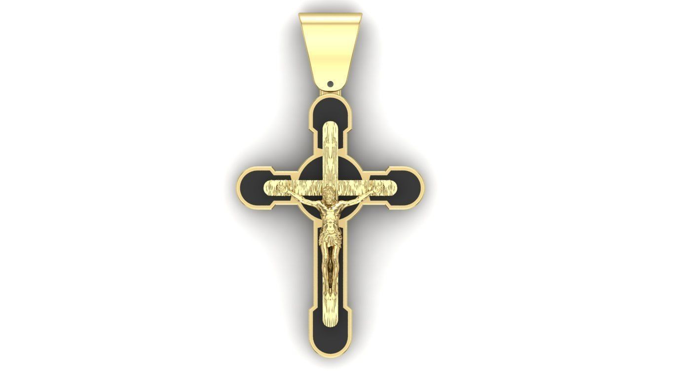 Cross pendant 3D print model_1