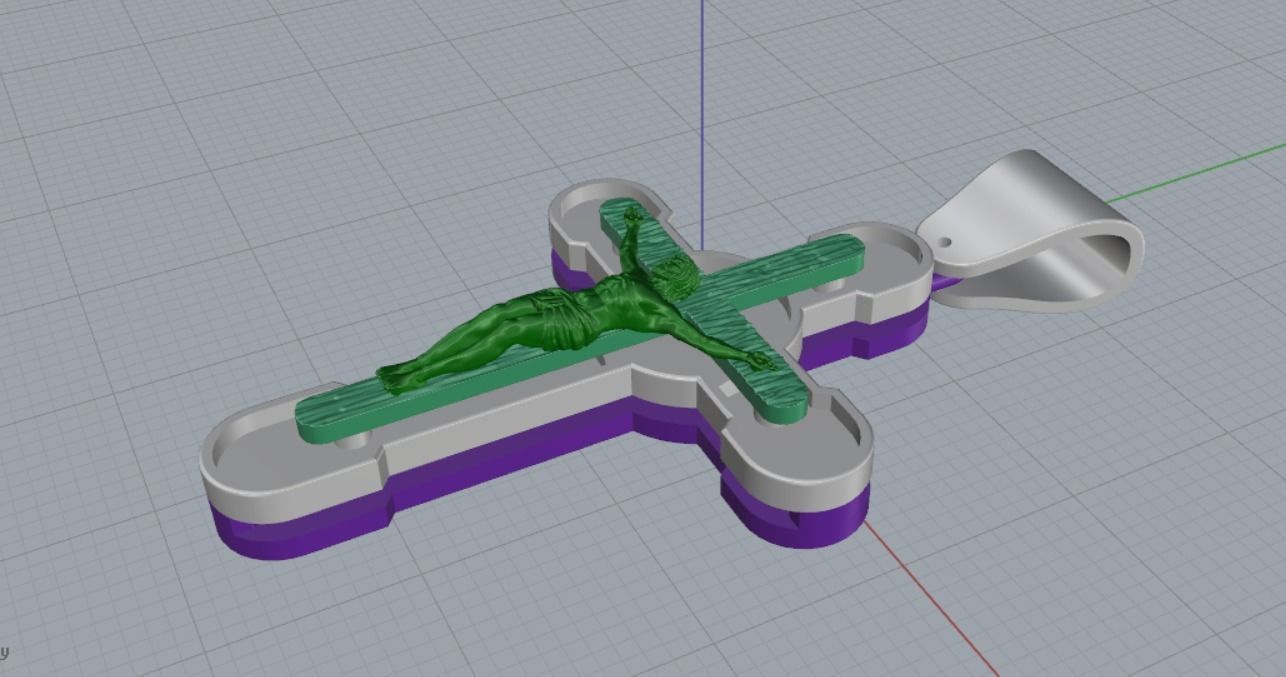 Cross pendant 3D print model_11