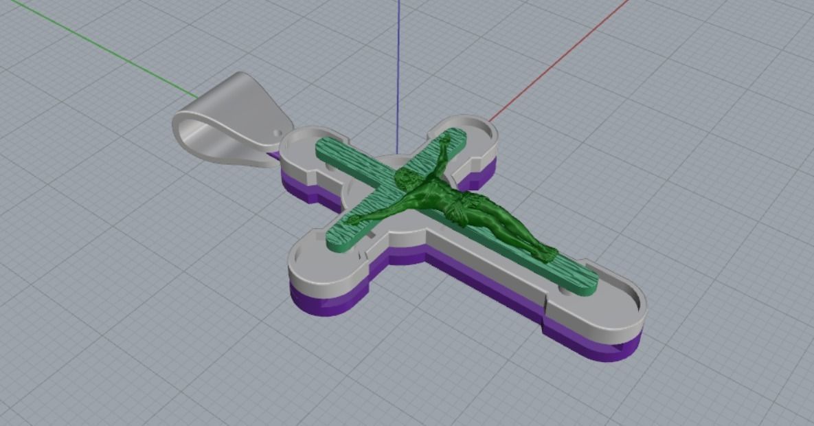Cross pendant 3D print model_8