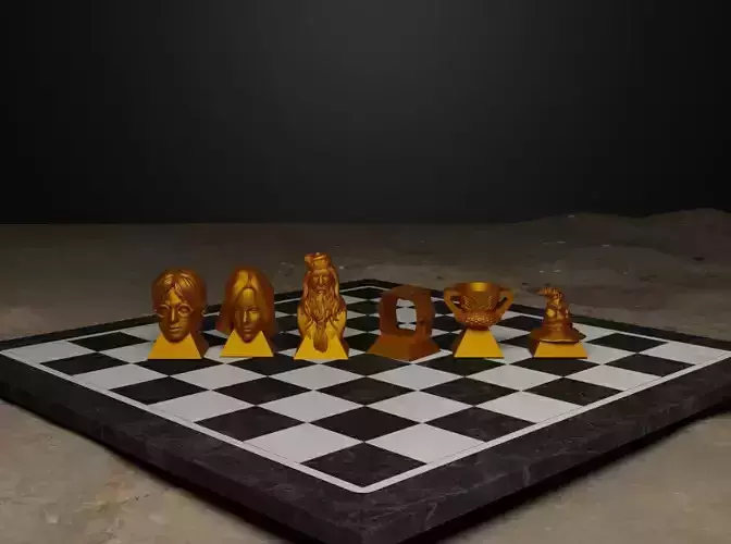 Harry Potter Chess Set - 6 Chess Game Pieces Free 3D print model