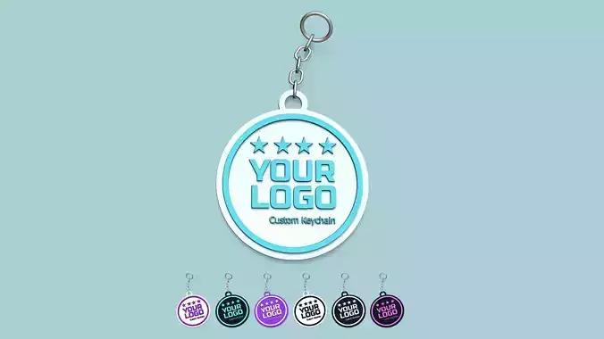 Customizable Logo KeyChain STL - Read Description Free 3D print model