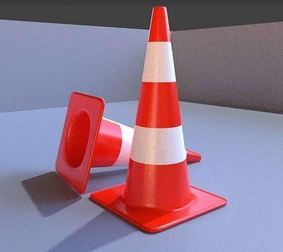 traffic cone low poly 3D model Low-poly 3D model