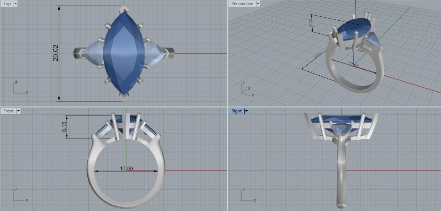 Engagement rings 3D print model_6