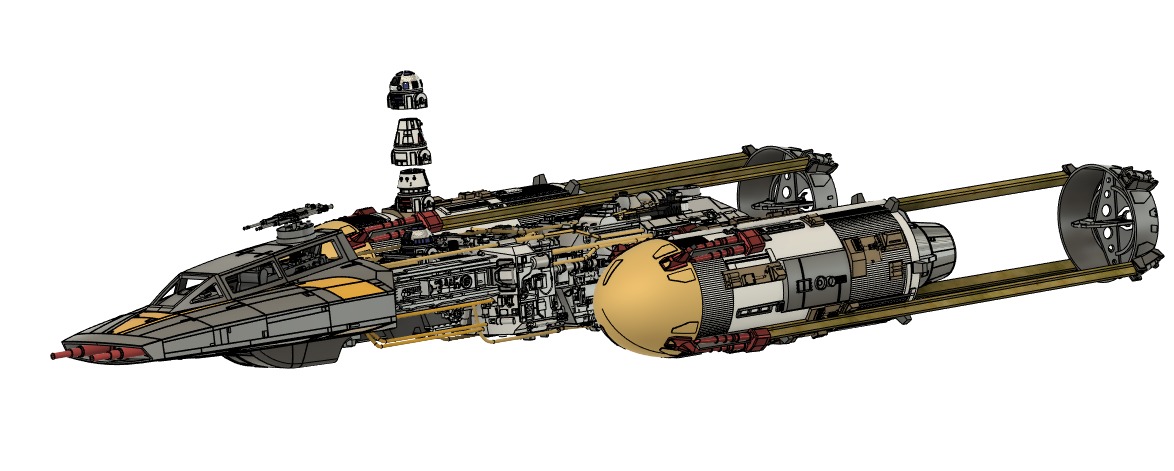 Y-WING GOLD LEADER STUDIO SCALE REPLICA 3D print model_2