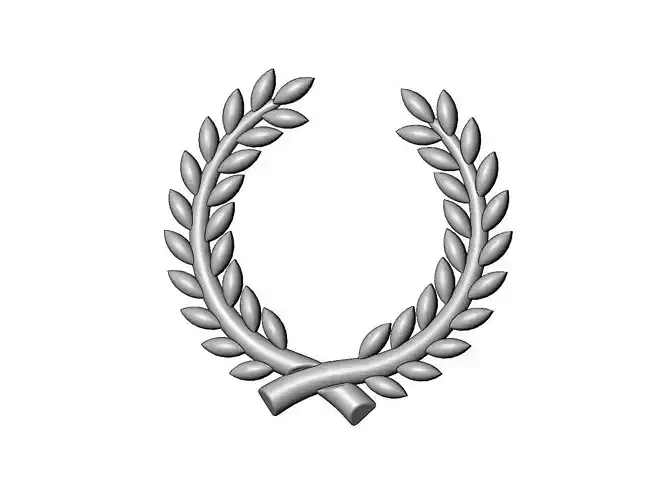 Bay leaves branches crown onlay relief