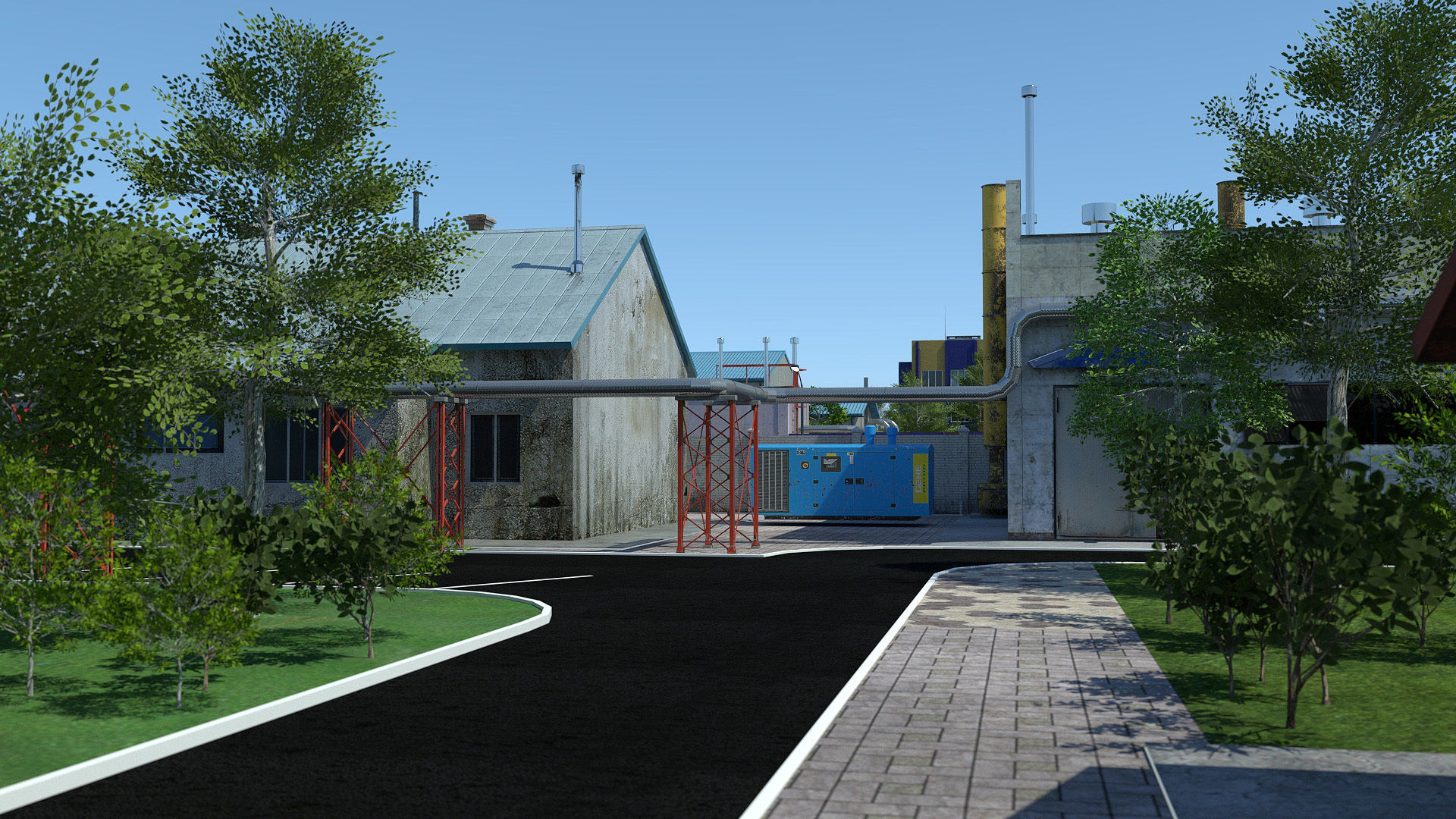 Industrial Zone Low-poly 3D model_7