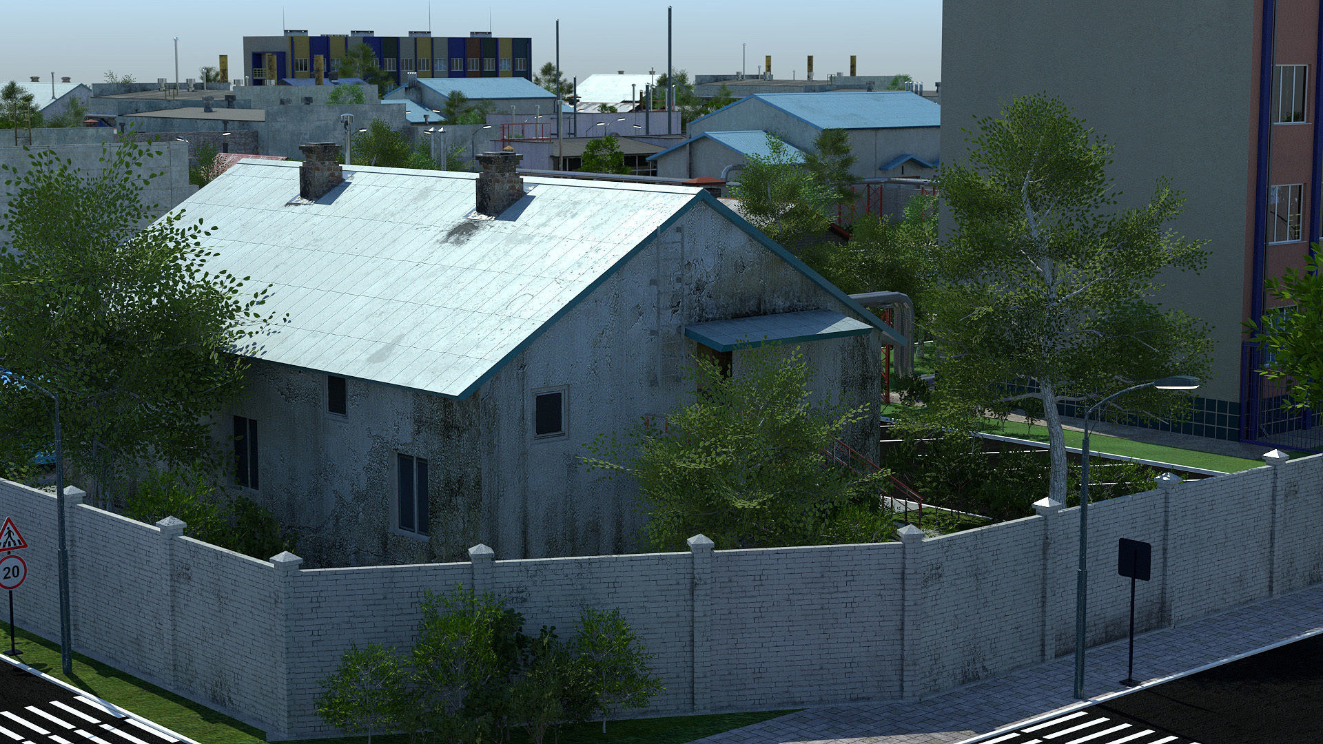 Industrial Zone Low-poly 3D model_3