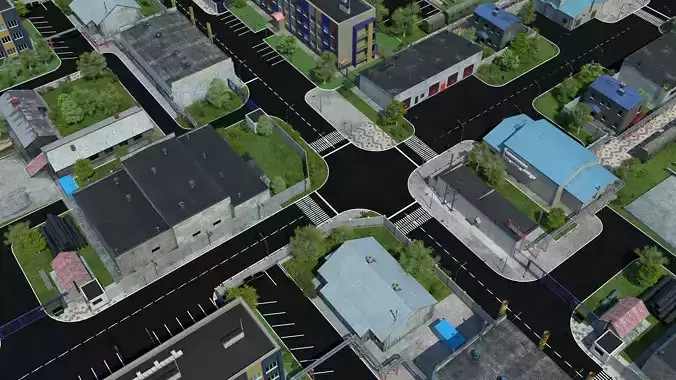 Industrial Zone Low-poly 3D model