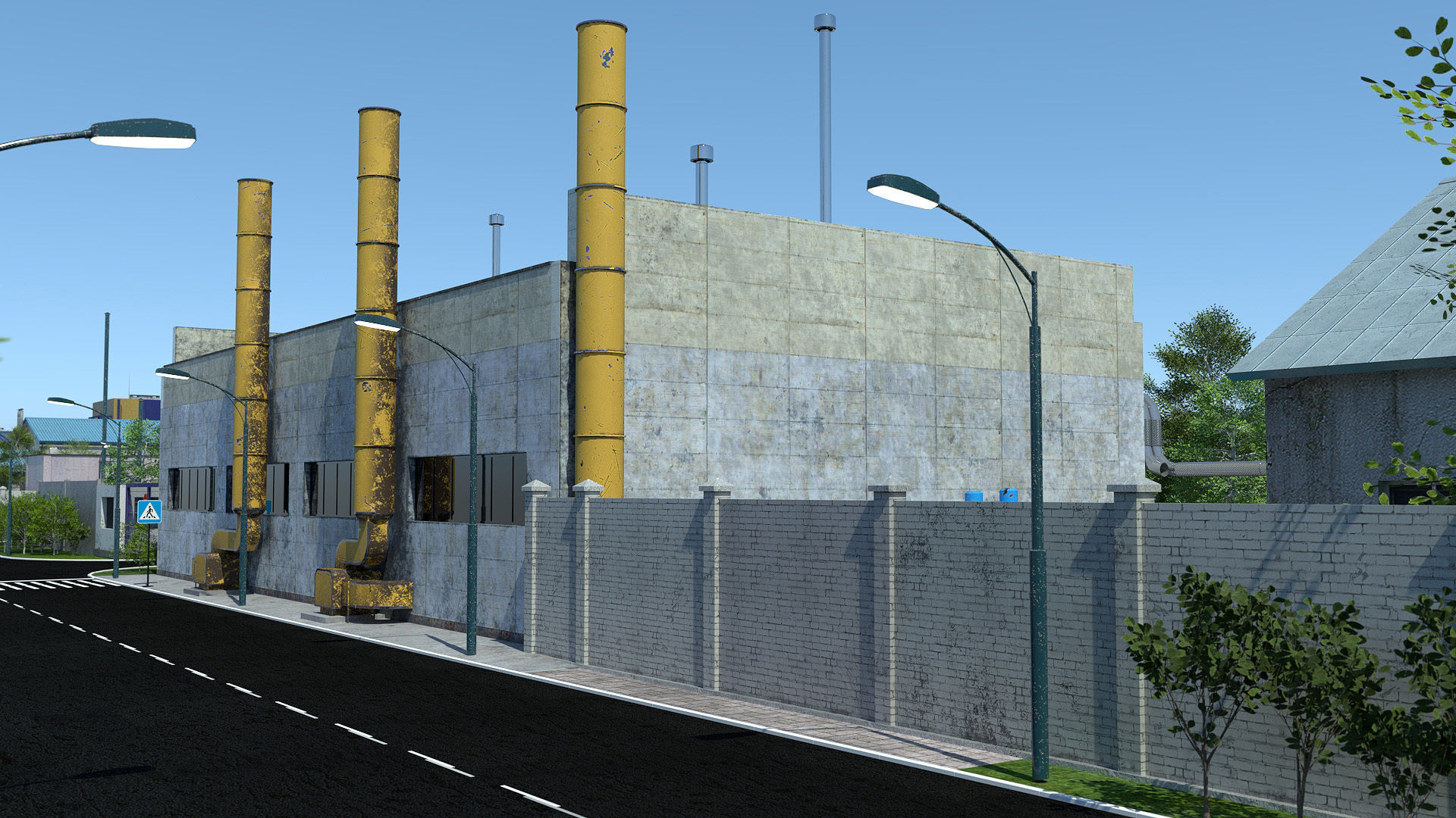 Industrial Zone Low-poly 3D model_12