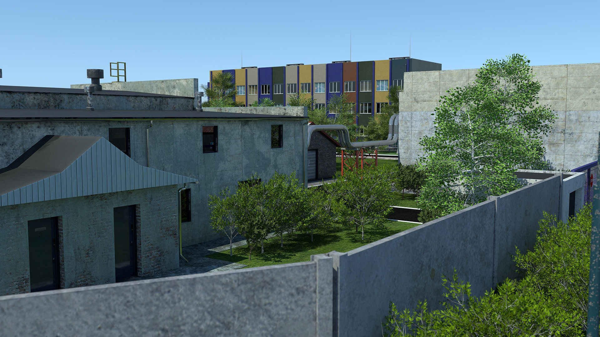 Industrial Zone Low-poly 3D model_1