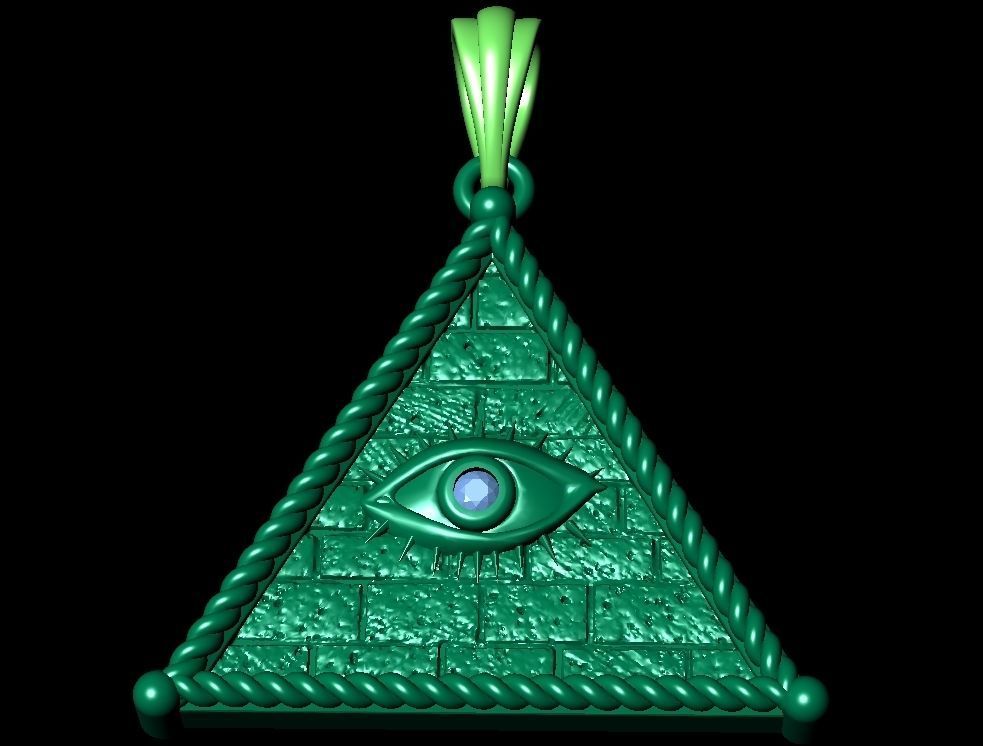 Pyramid Pendant with Eyes pendant 3D print model_12
