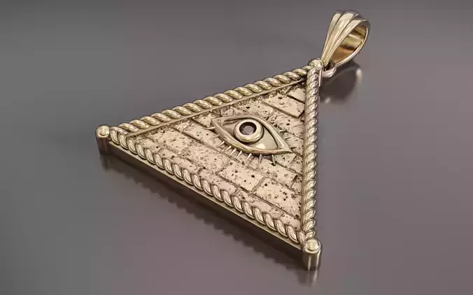 Pyramid Pendant with Eyes pendant 3D print model