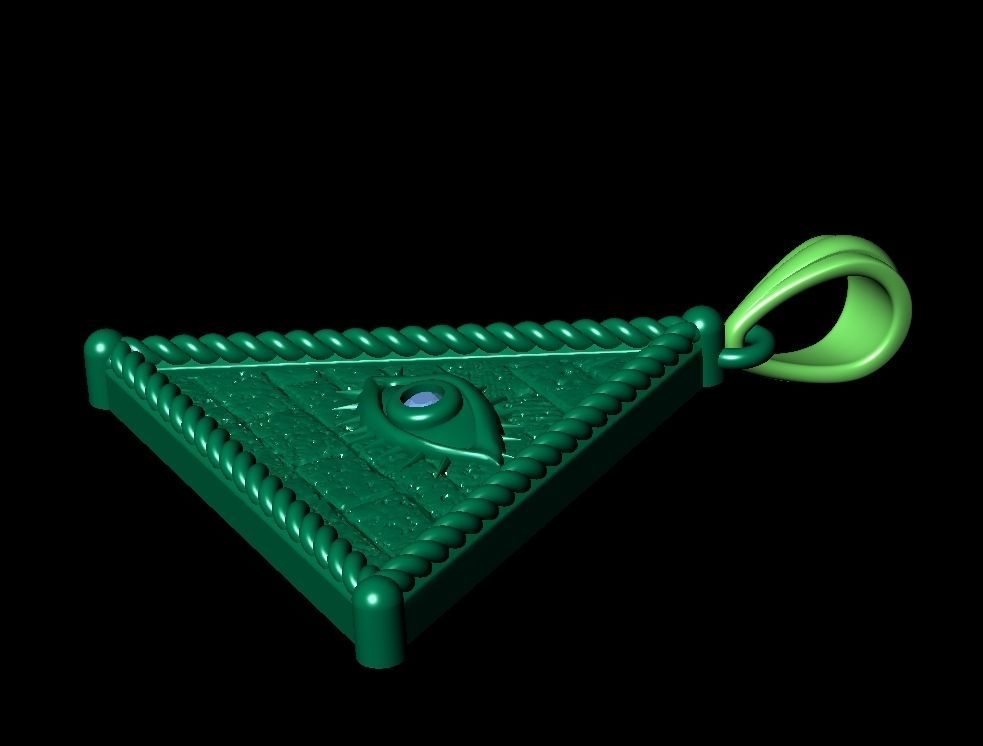 Pyramid Pendant with Eyes pendant 3D print model_8