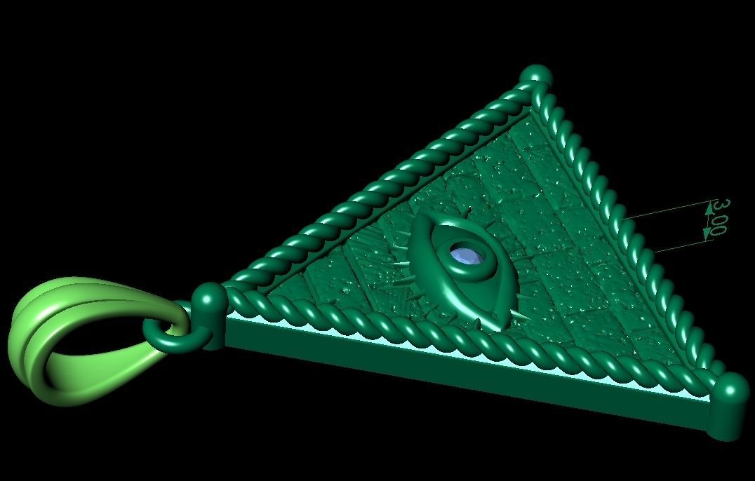 Pyramid Pendant with Eyes pendant 3D print model_18