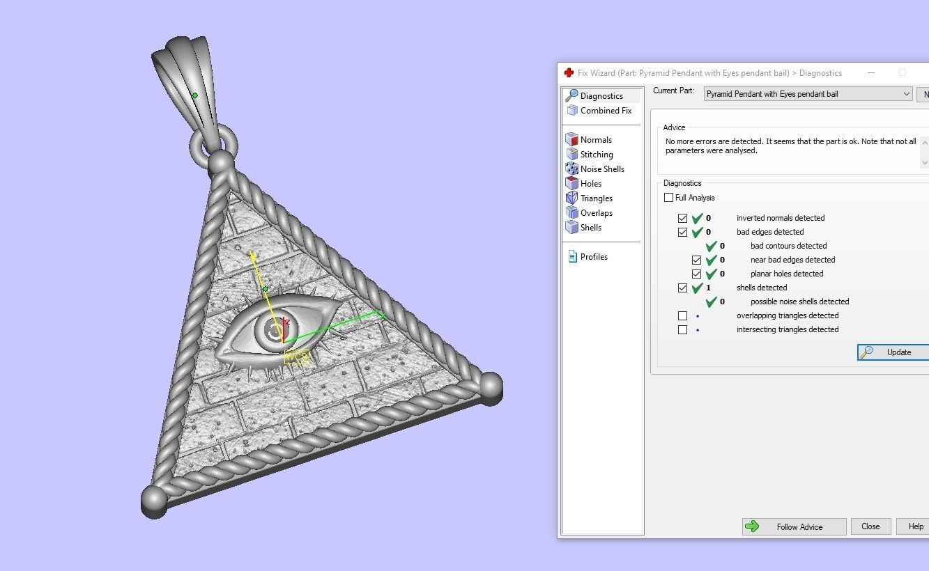Pyramid Pendant with Eyes pendant 3D print model_20