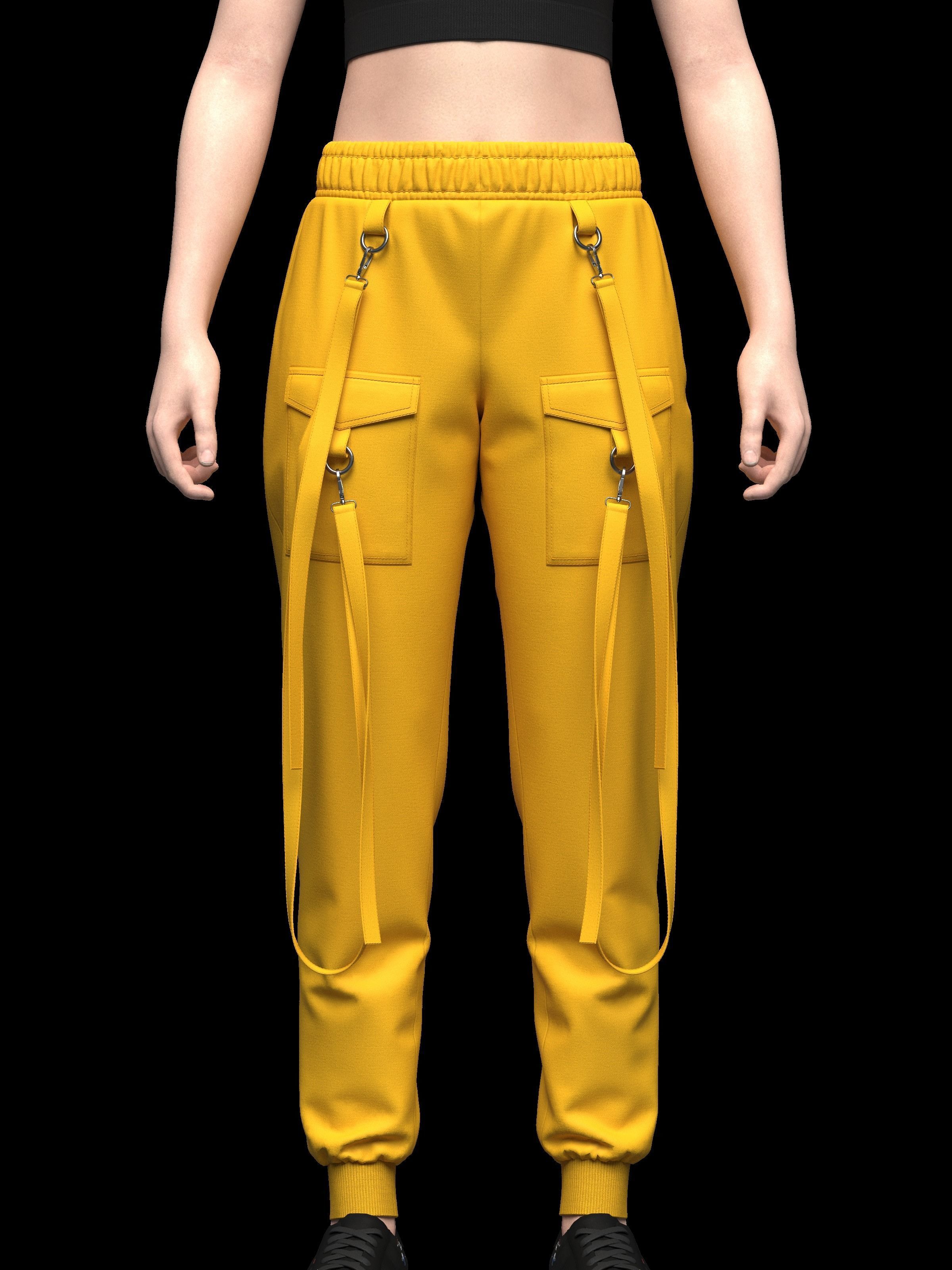 Womens Top And Cargo Pant 3d Model 3D model_9