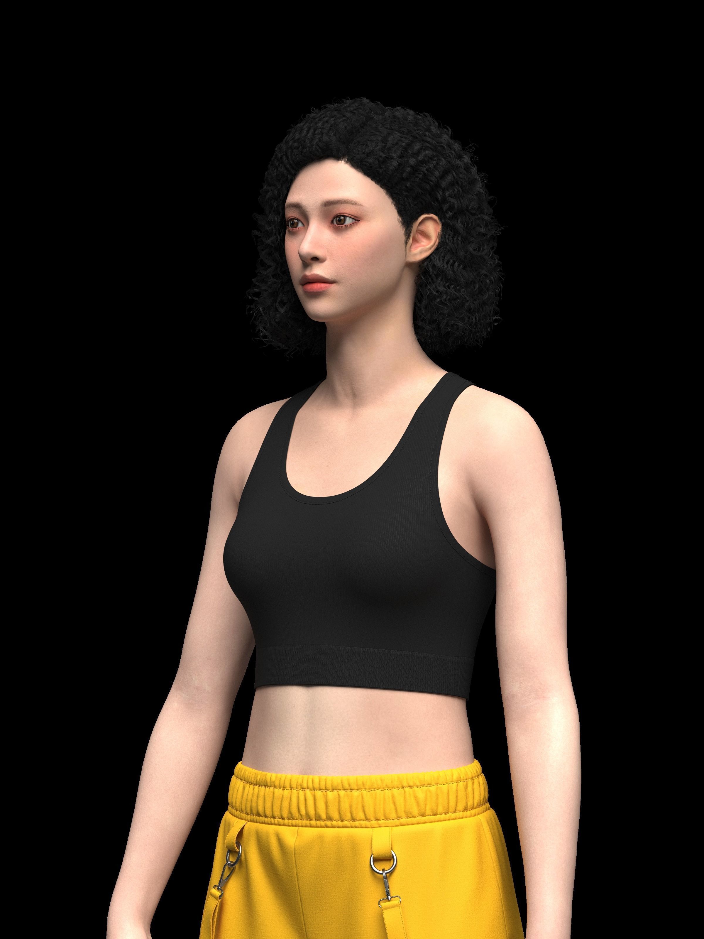 Womens Top And Cargo Pant 3d Model 3D model_11