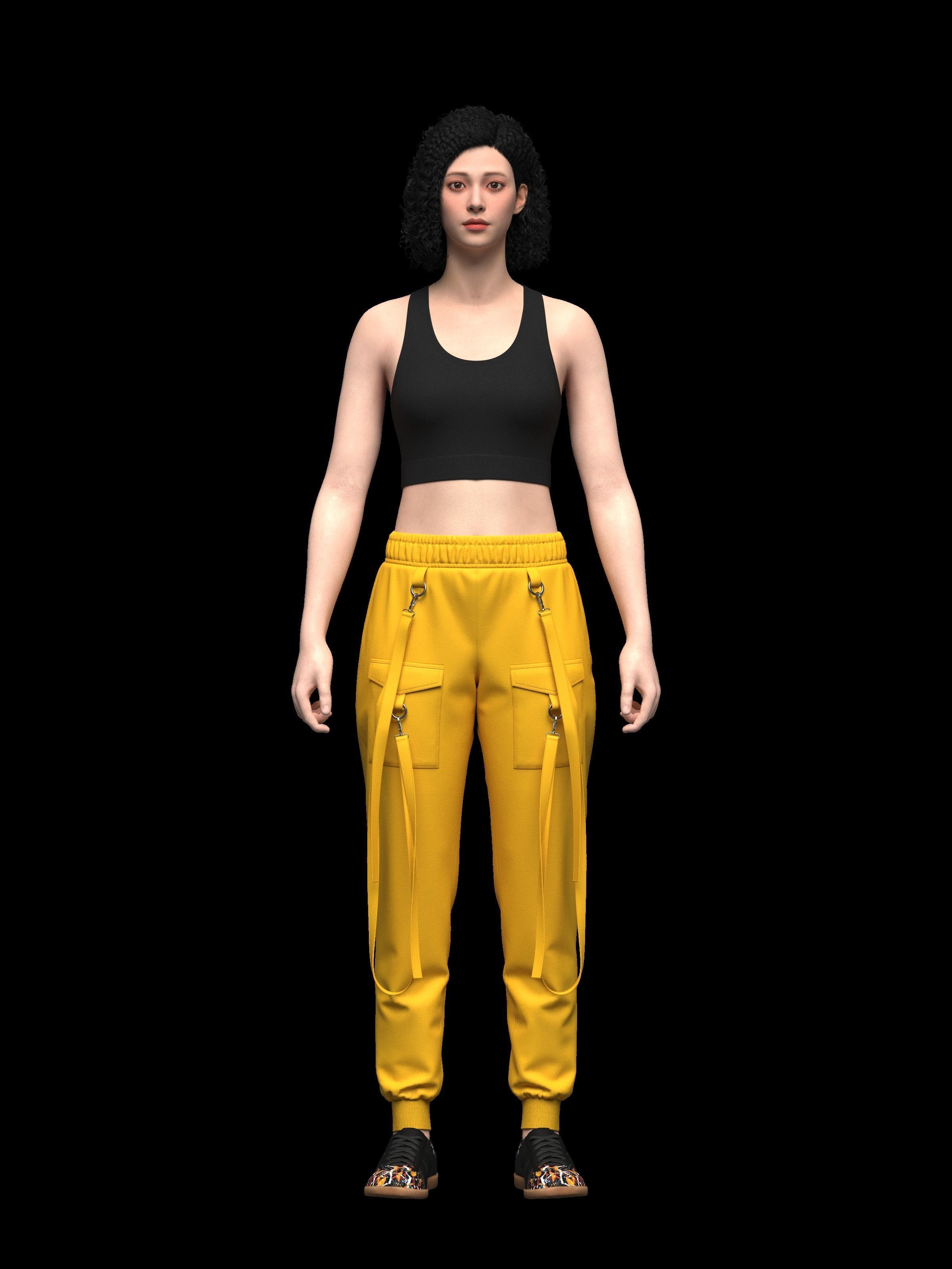 Womens Top And Cargo Pant 3d Model 3D model_4