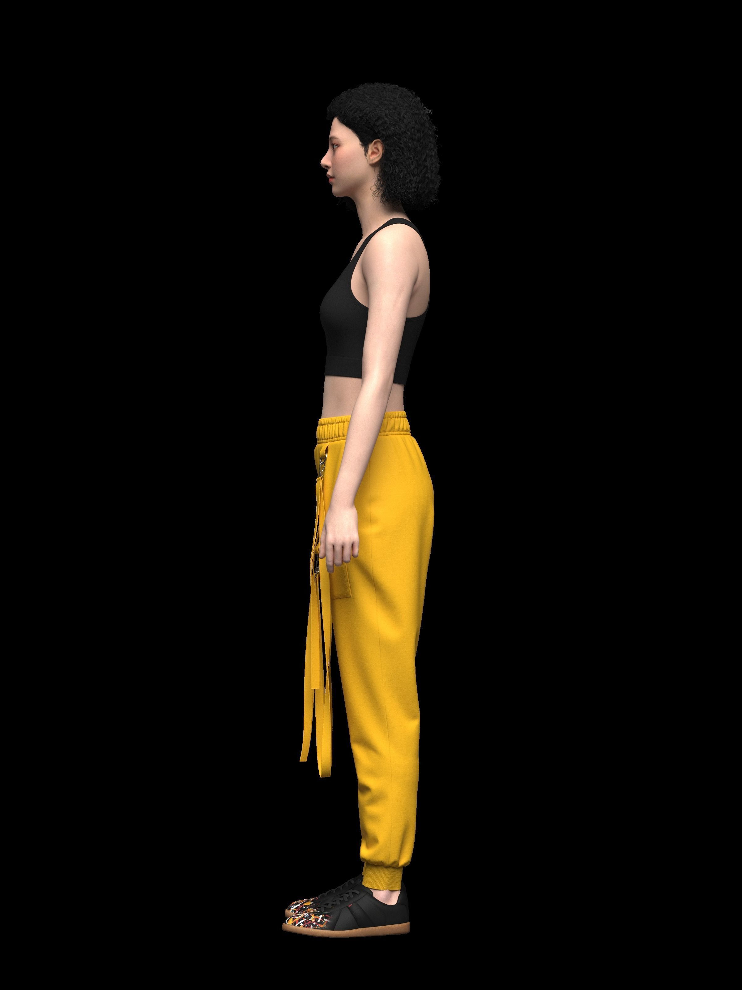 Womens Top And Cargo Pant 3d Model 3D model_6