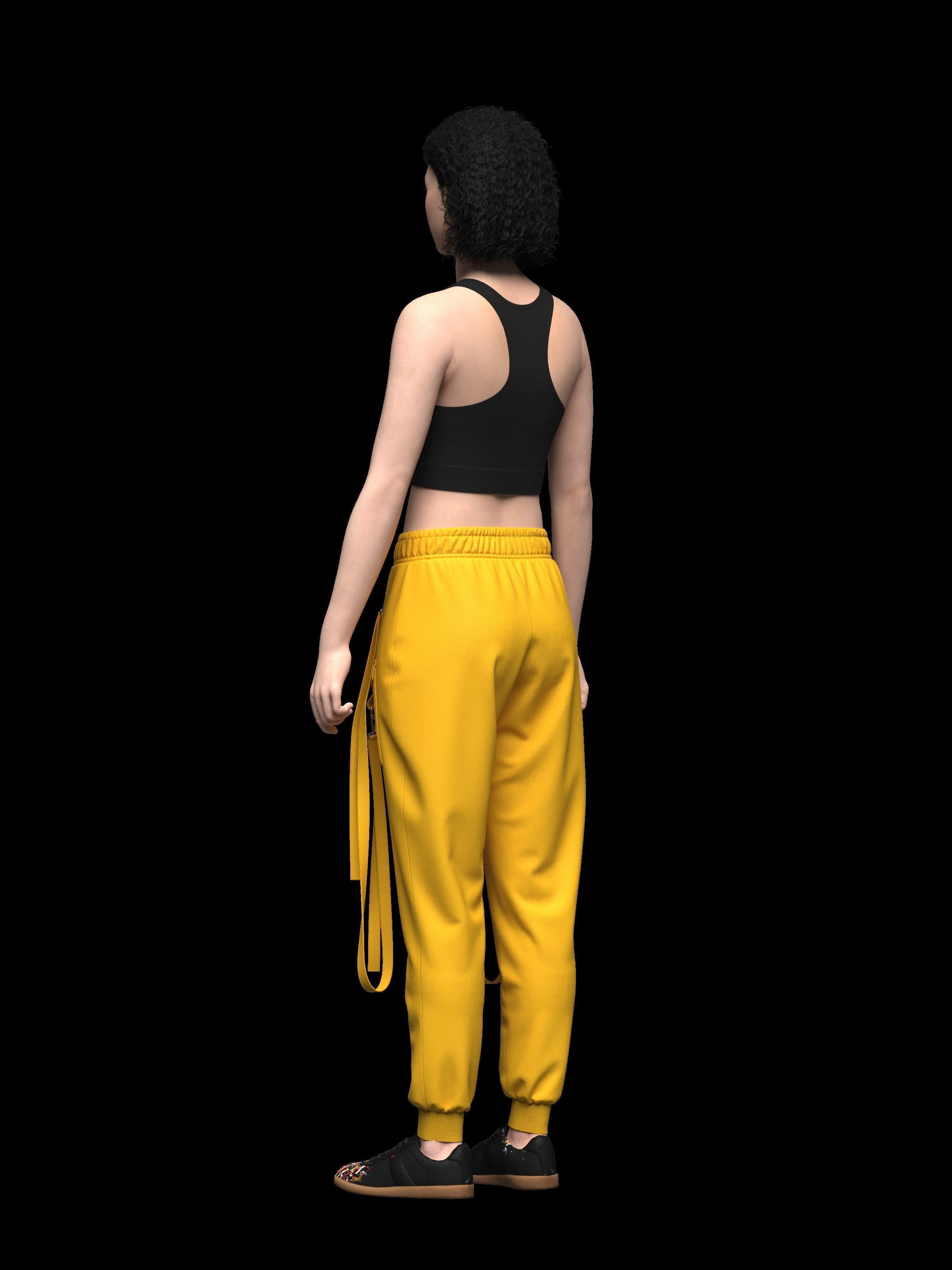 Womens Top And Cargo Pant 3d Model 3D model_7