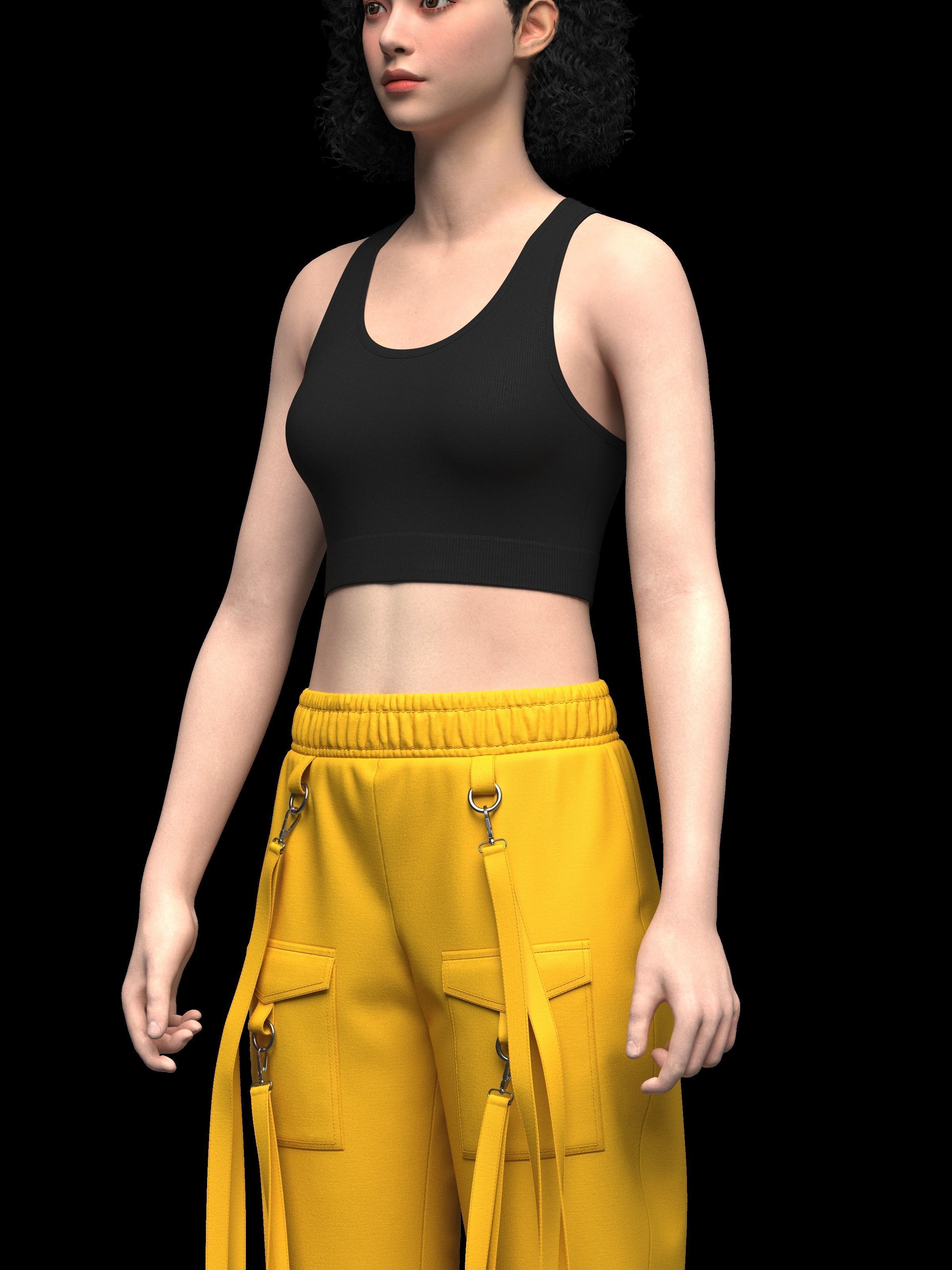 Womens Top And Cargo Pant 3d Model 3D model_12