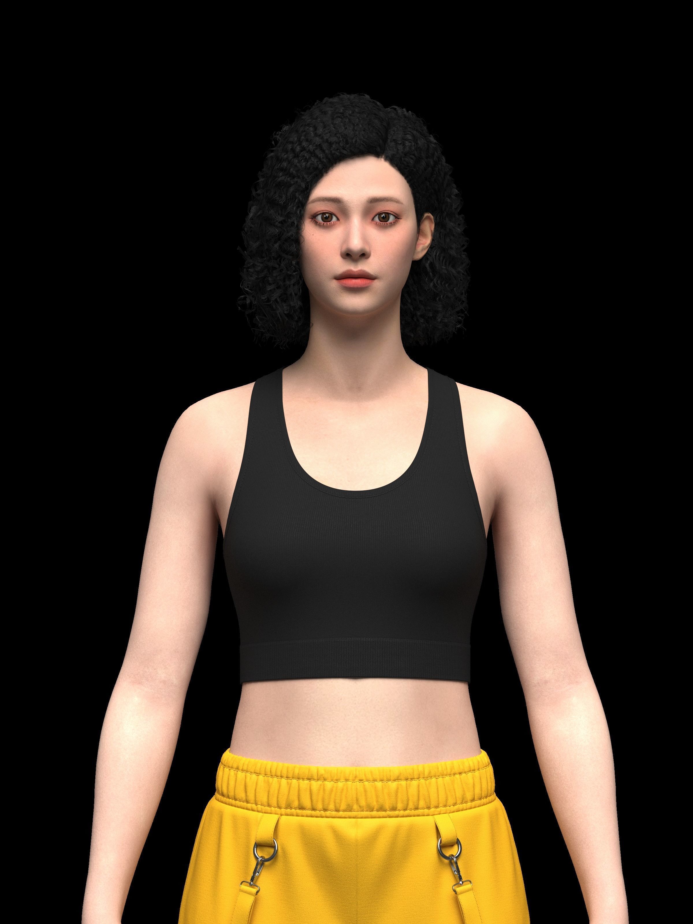 Womens Top And Cargo Pant 3d Model 3D model_10