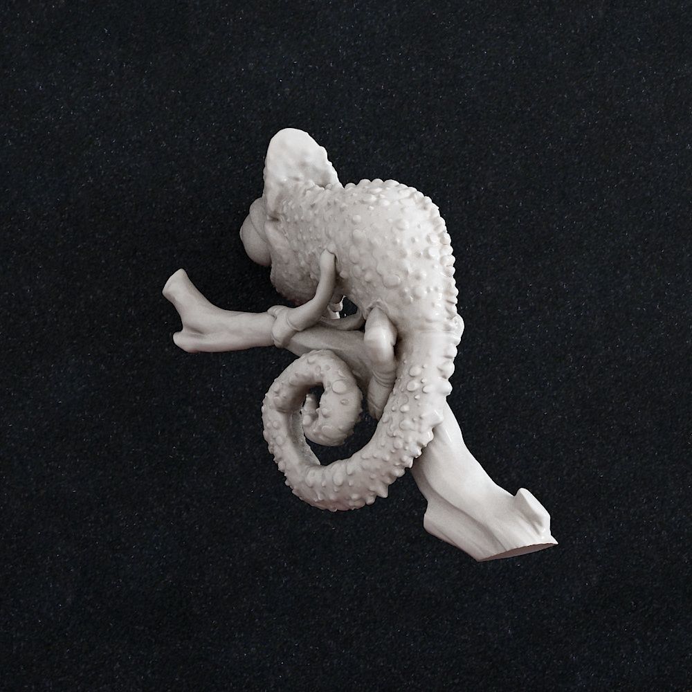 Chameleon wall decor 3D print model_4