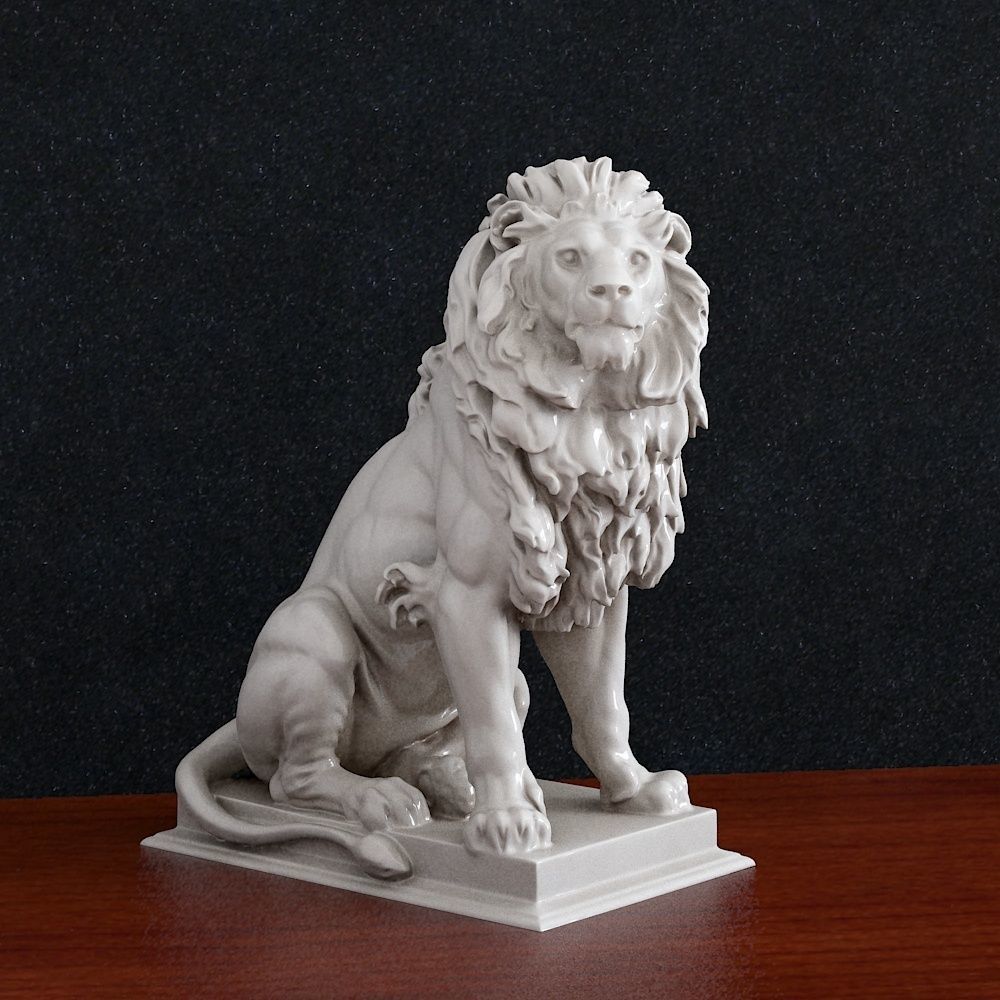 Lion statue 3D print model_2