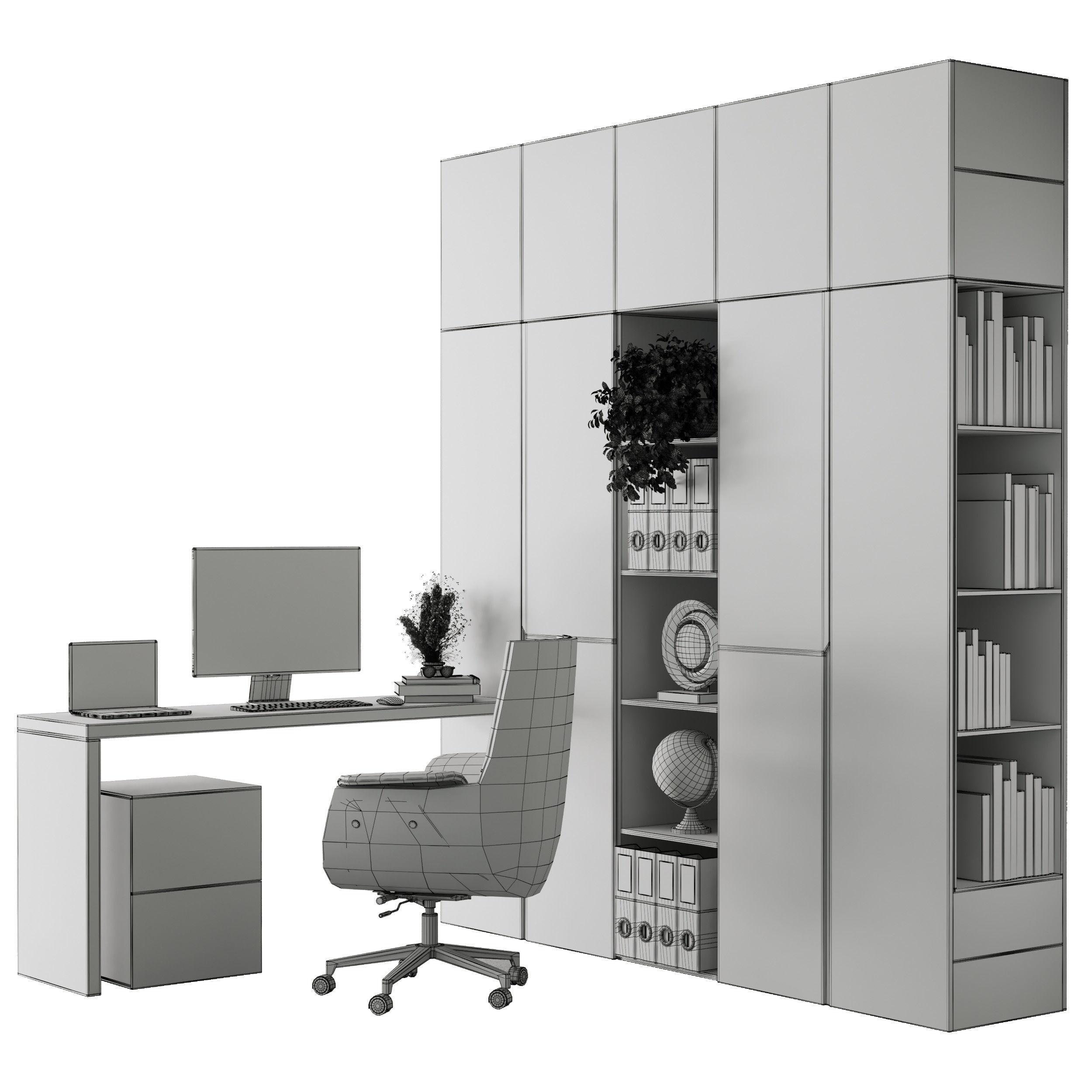 Home Office and Cabinet Furniture - office furniture 31 3D model_6