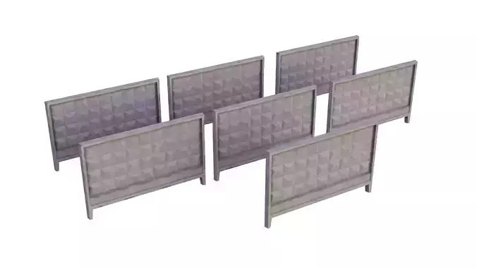 Modular soviet concrete fences Free low-poly 3D model Modular soviet concrete fences Free low-poly 3D model