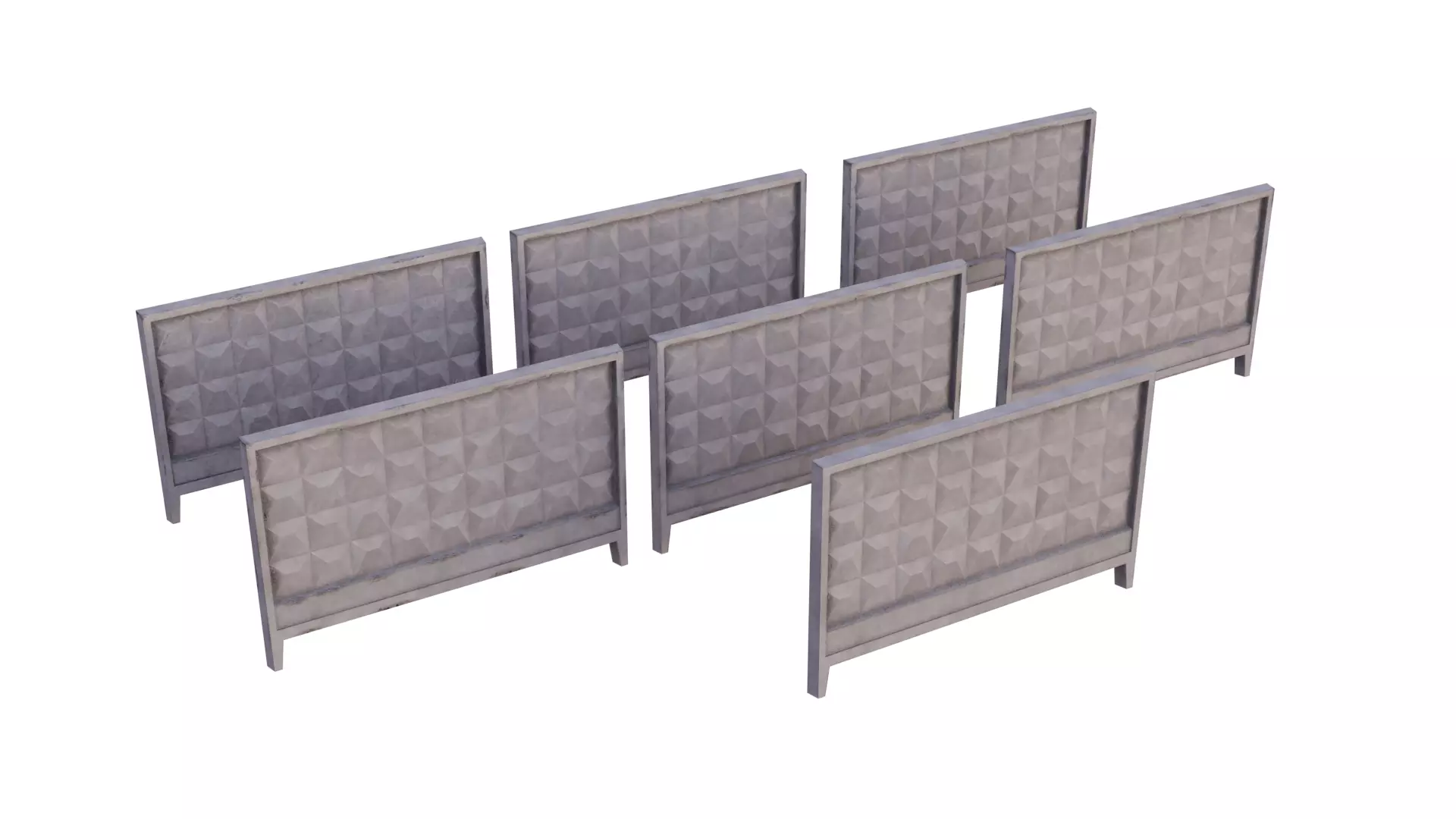 Modular soviet concrete fences Free low-poly 3D model_0
