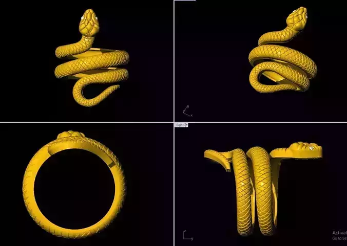 Slithering Elegance Exquisite 3D Snake Ring Design