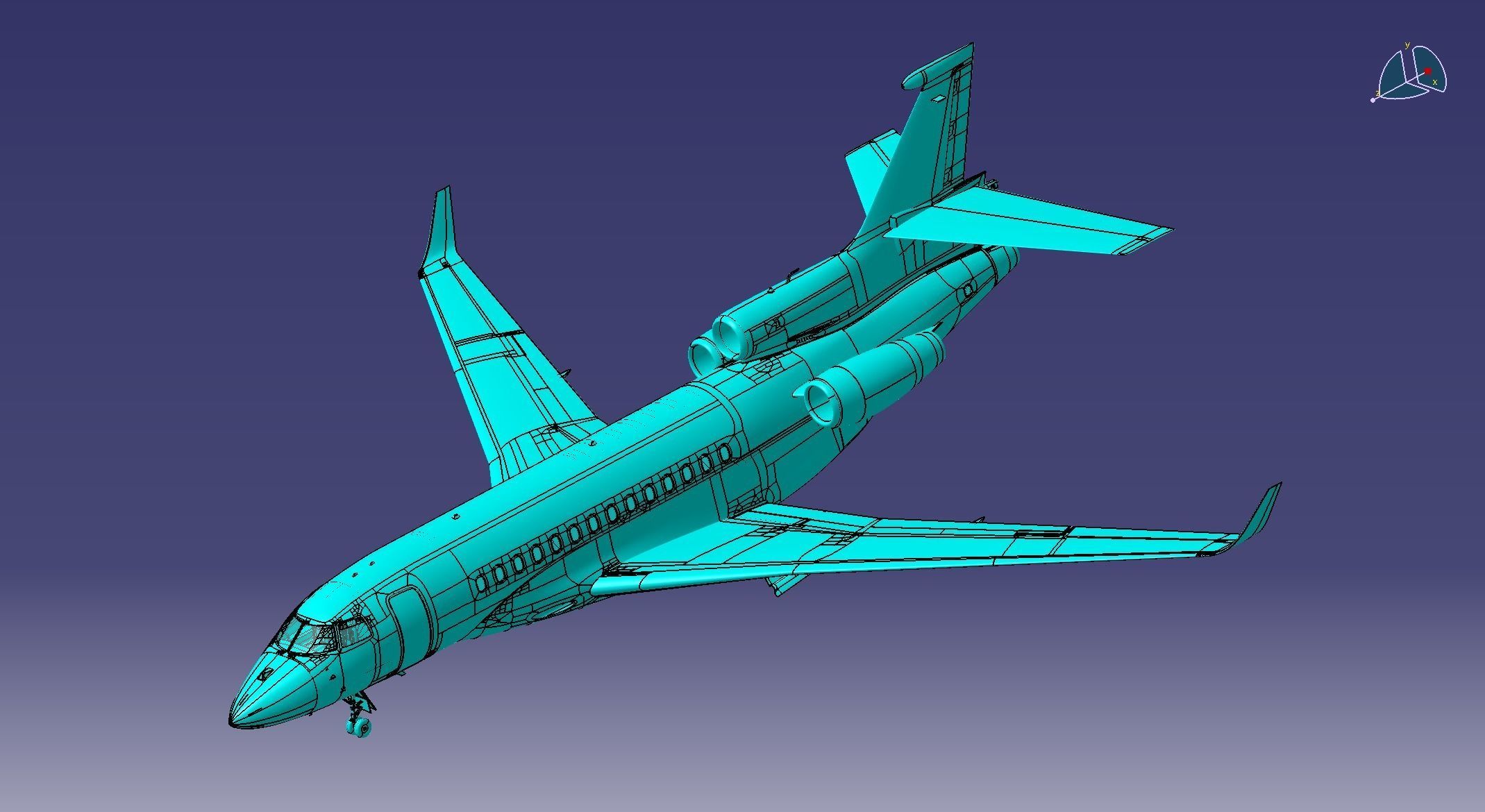Falcon 7X 3D print model_9