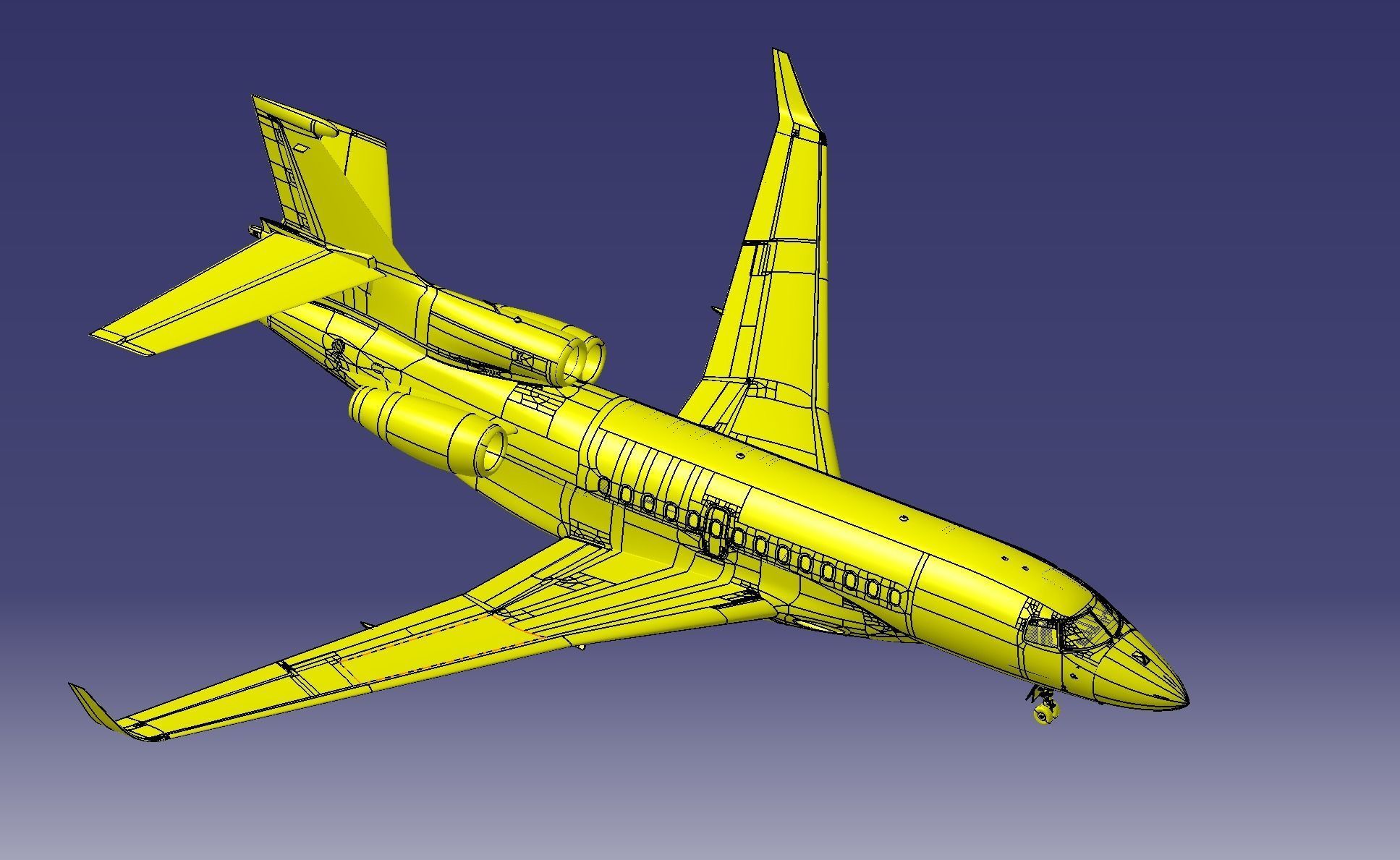 Falcon 7X 3D print model_8