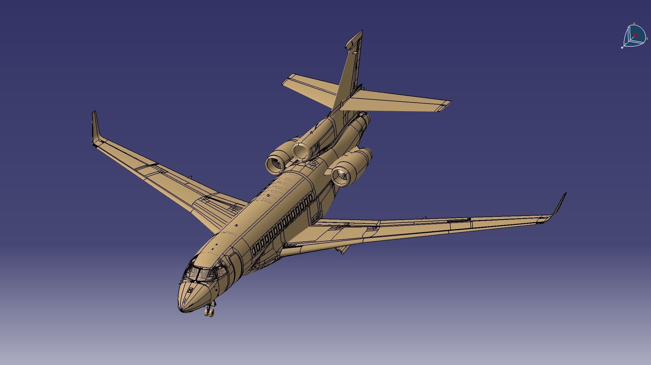 Falcon 7X 3D print model_10