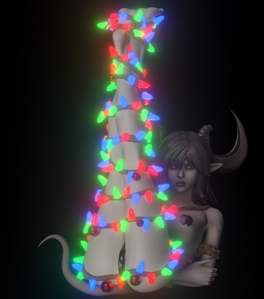 Sexy Christmas Tree Krampus - 1to10 STL file 3D print model 3D print model_5